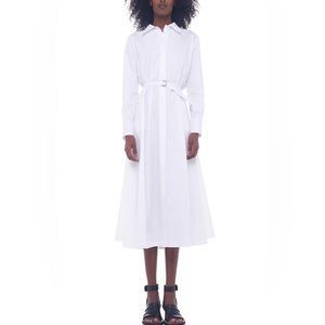 Norma Kamali NWT White Cotton Shirt Dress M